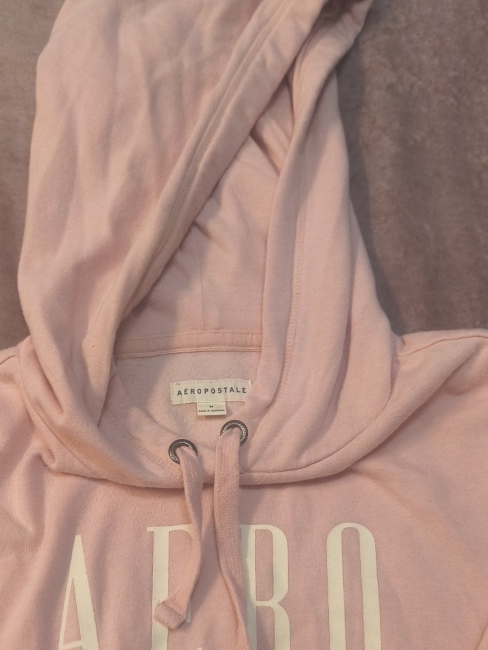 Aeropostale Light Pink Scoop Neck Hoodie Sweatshirt